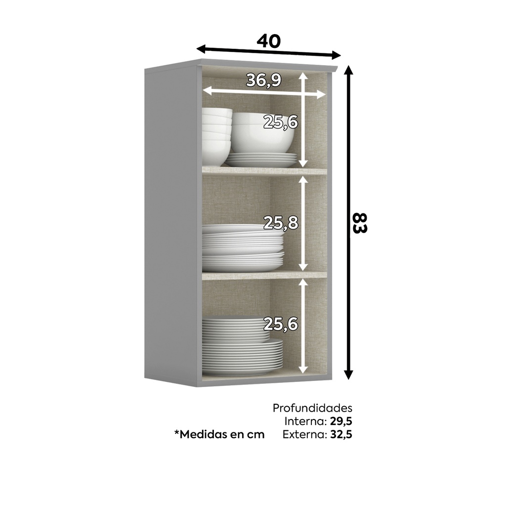Aéreo cocina Americana gris 40cm
