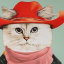 Canvas gato vaquero 30x40cm