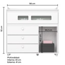 Cómoda acuarela 4 cajones 1 puerta