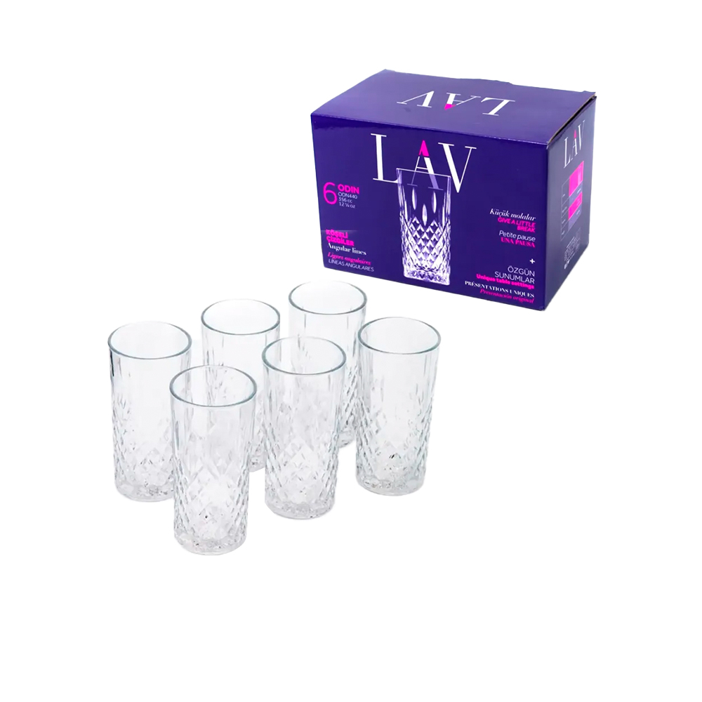 Vaso largo 356ml set de 6