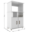 Mueble Multiuso Branco Brilho 2 Puertas 68cm