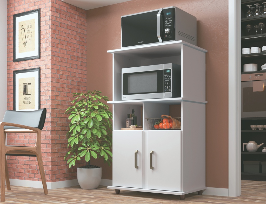 Mueble Multiuso Branco Brilho 2 Puertas 68cm