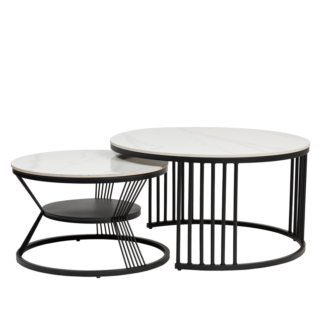 Mesa centro Ferrara set de 2 blanco