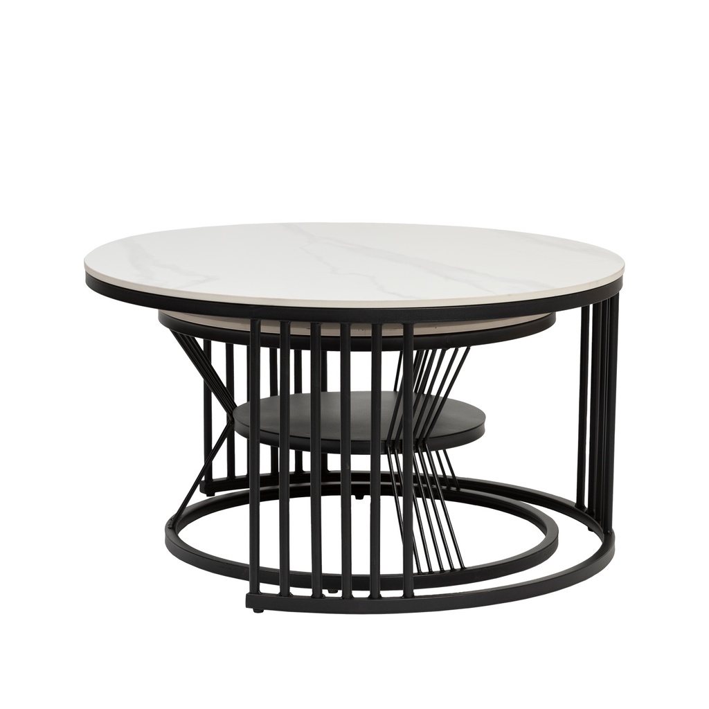 Mesa centro Ferrara set de 2 blanco