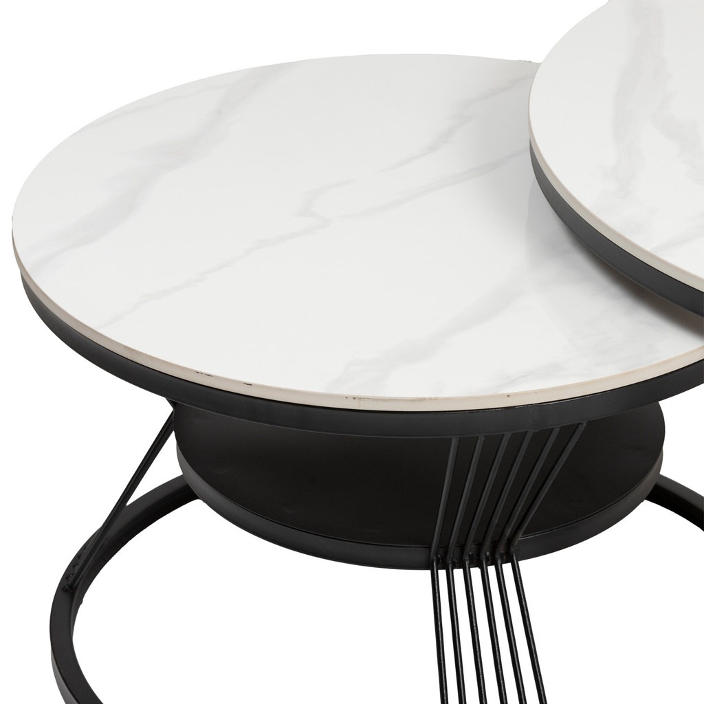 Mesa centro Ferrara set de 2 blanco