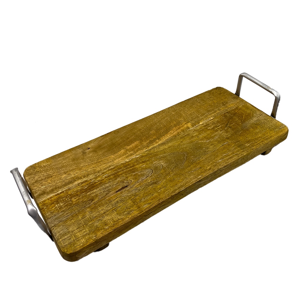 Bandeja madera con asas 52x22x10cm