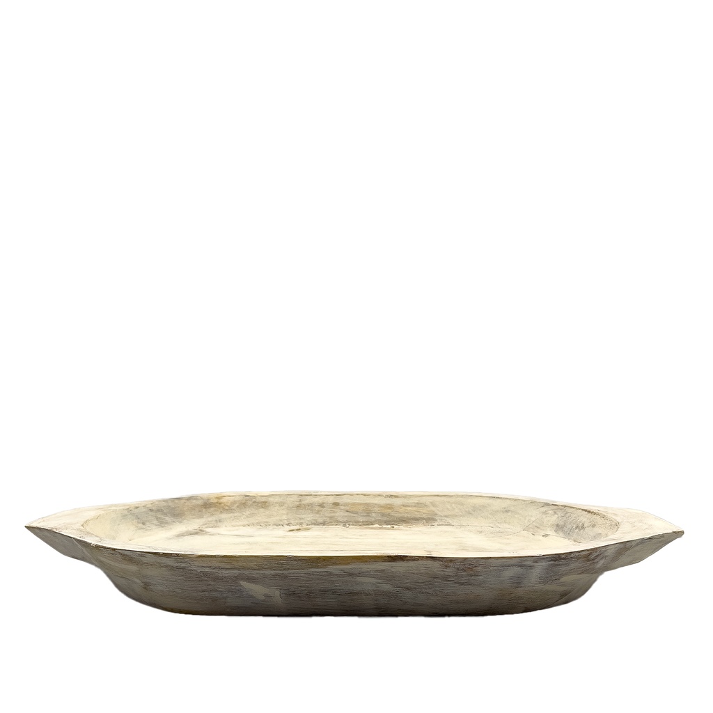 Ensaladera madera blanca 42x21x5cm