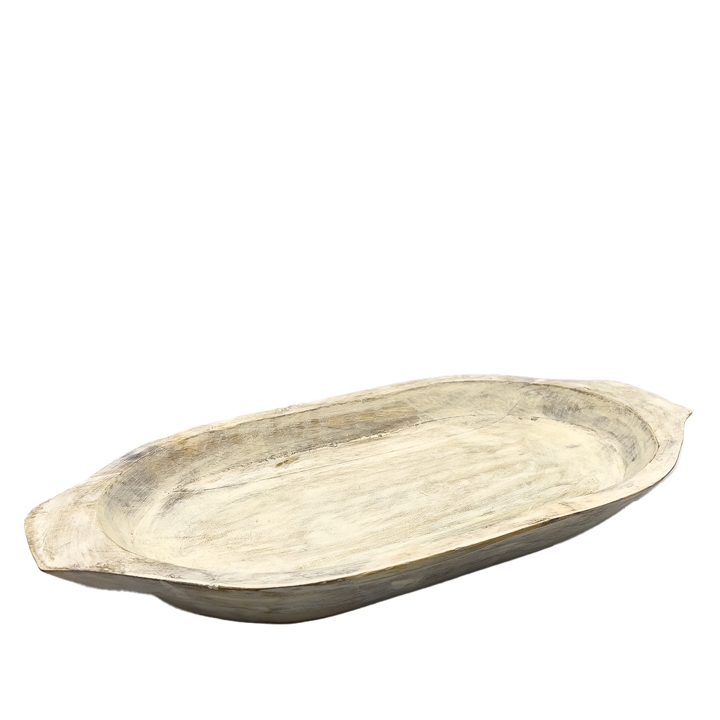 Ensaladera madera blanca 42x21x5cm