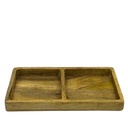 Plato doble madera tostado 30x15x3,5cm  