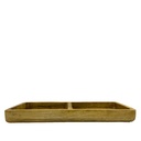 Plato doble madera tostado 30x15x3,5cm  