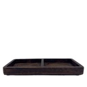 Plato doble madera oscuro 30x15x3,5cm  