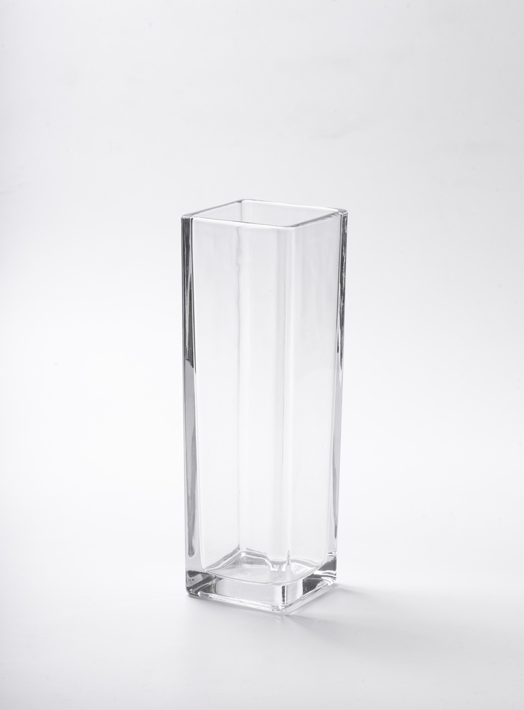 Florero vidrio cubo 25cm