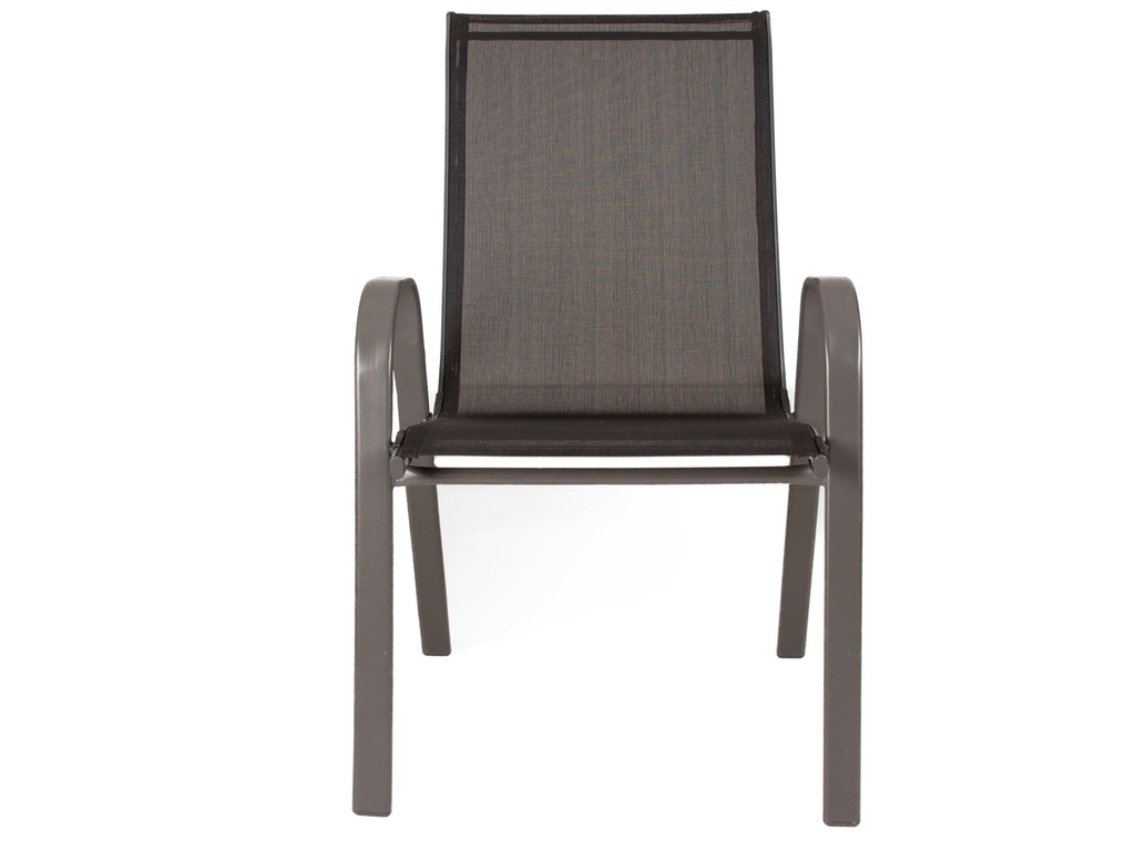 Silla Terraza textileno aluminio negro alto 93 cm