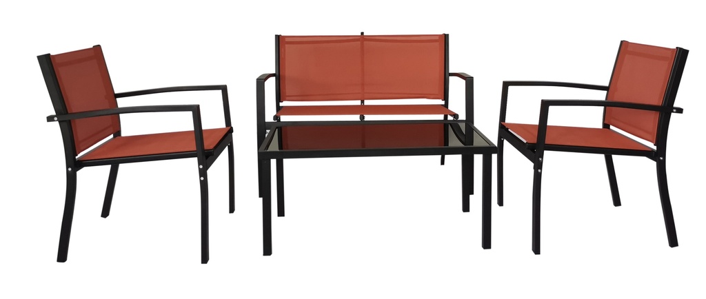 Juego living terraza 4 pzas. Bali terracota