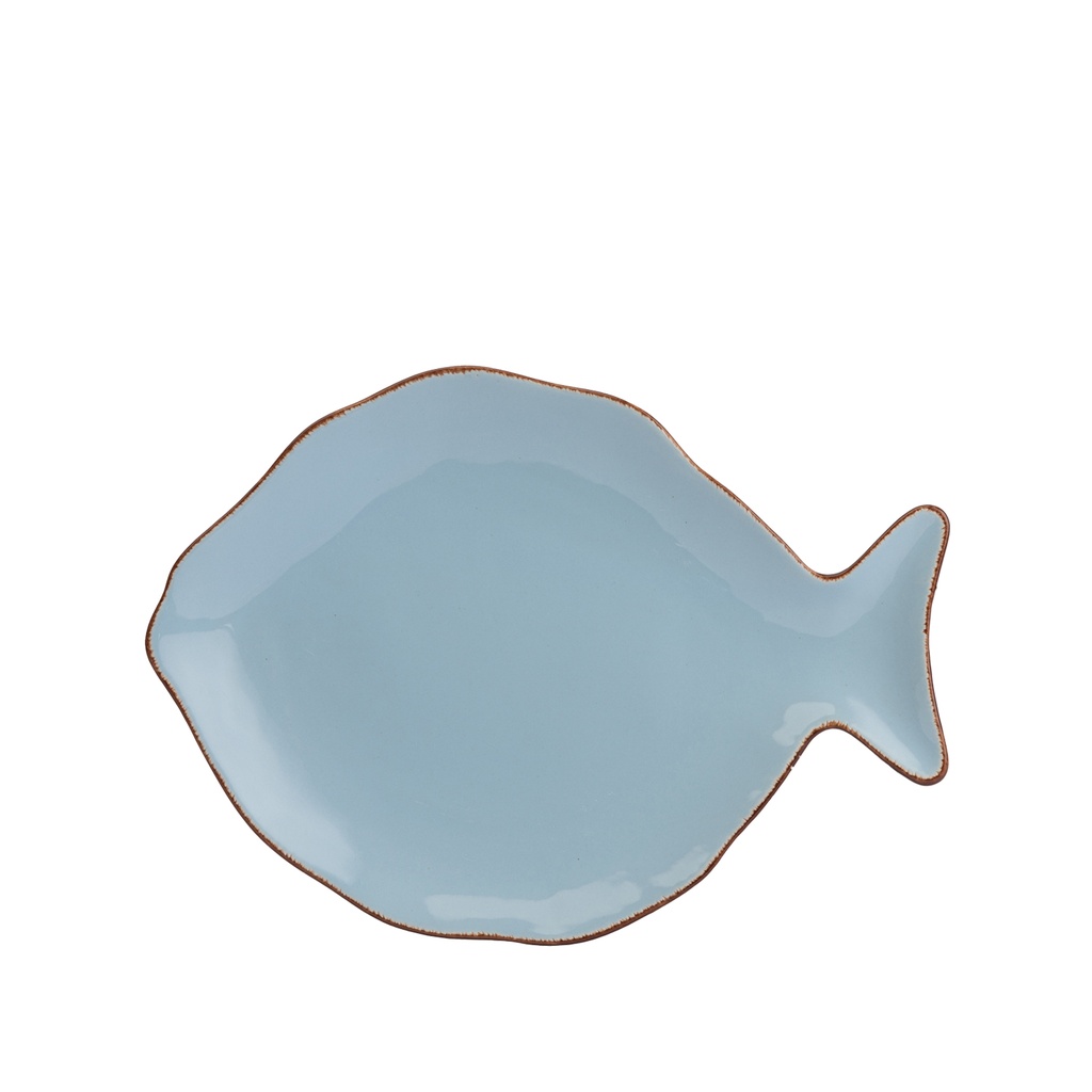 Plato cerámica pescado celeste 21.5cm