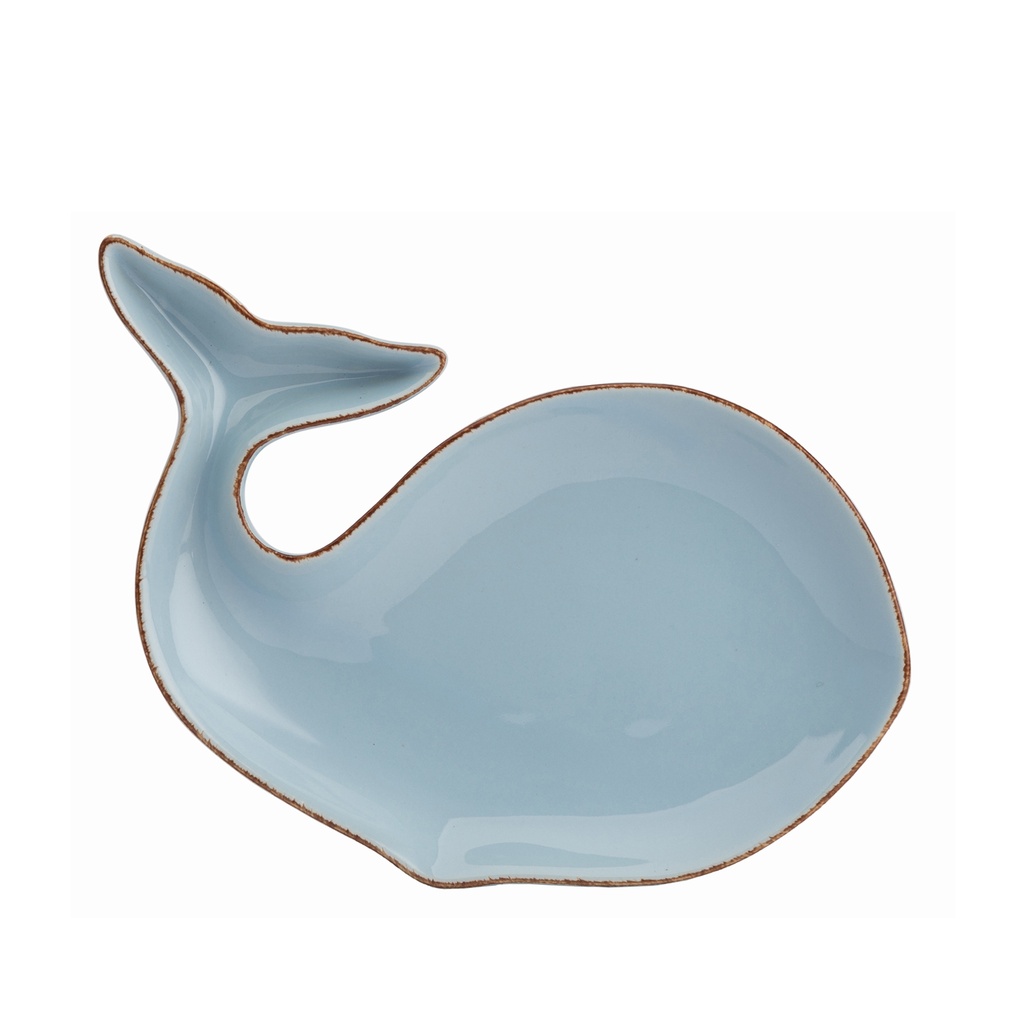 Plato cerámica ballena celeste 19cm