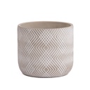 Macetero cemento lineas blancas 15cm