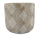 Macetero cemento lineas blancas 12cm