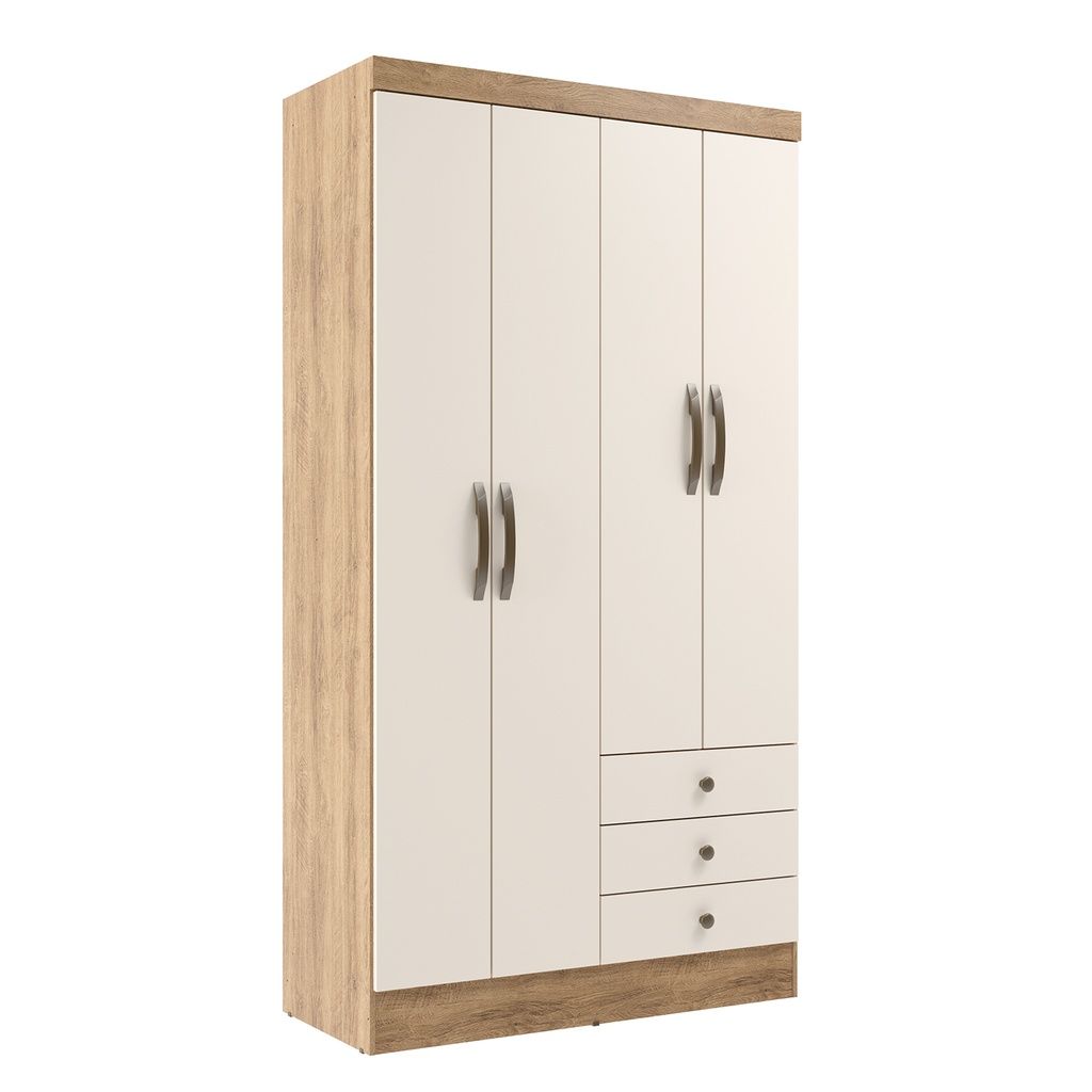 Closet 4 puertas Londres Nogueira/Off white