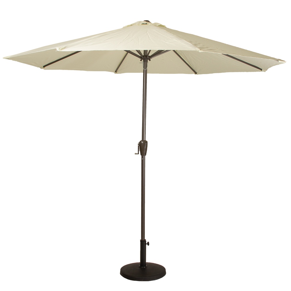 Quitasol redondo blanco 2,7m + base redonda