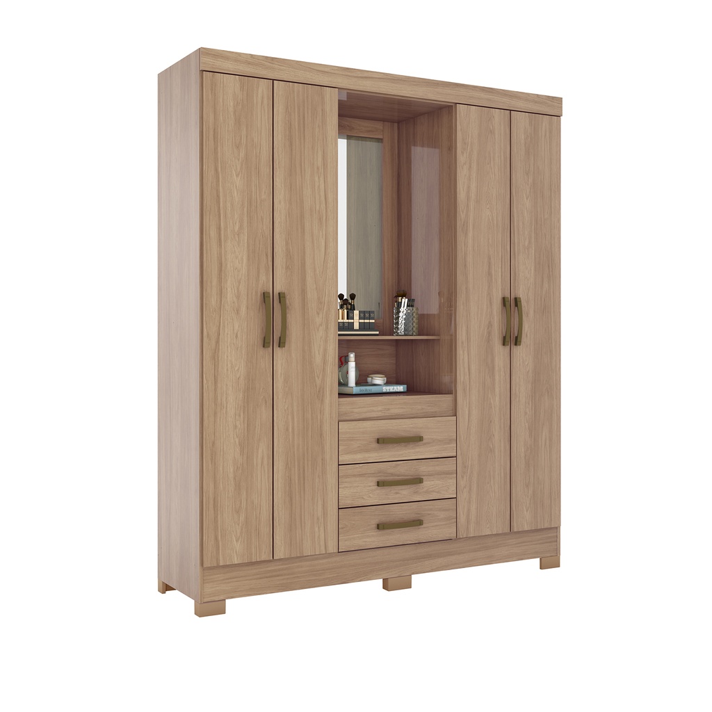 Closet 4 puertas Jequitibia con espejo