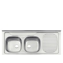 Lavaplatos Doble de Acero Inoxidable PP 120x5