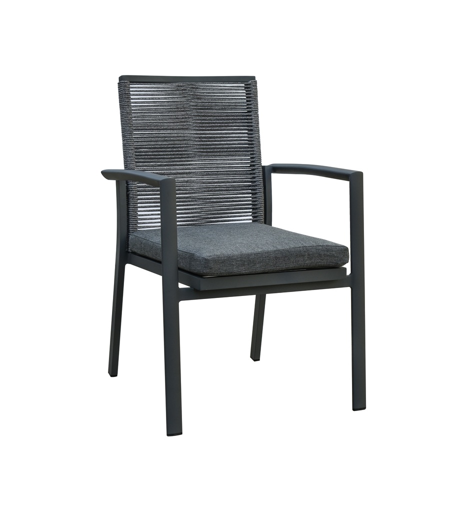 Silla Terraza Fairfield cordón tapiz gris