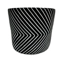 Macetero cemento líneas negro 12cm
