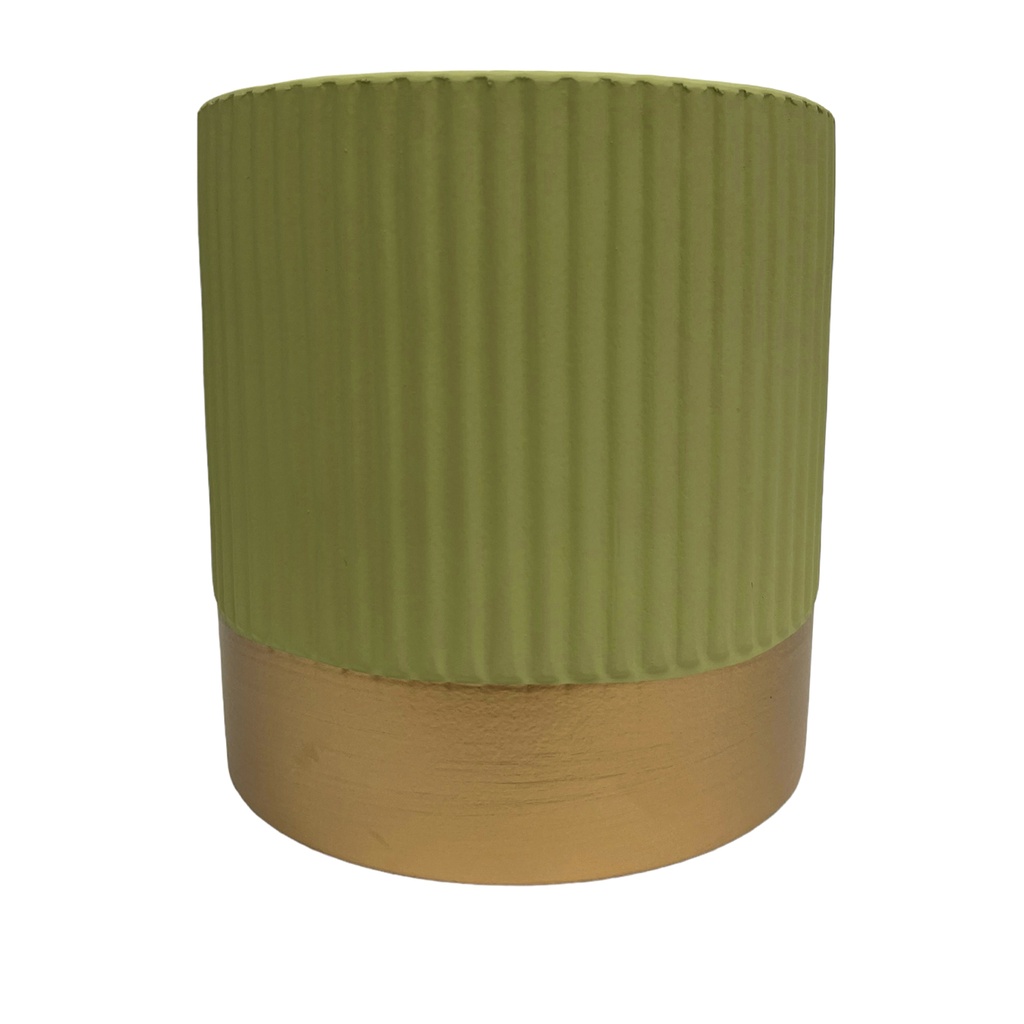Macetero cerámica gold ribbon verde 14cm