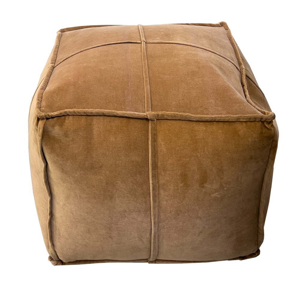 Pouf velvet café 50x50x40cm