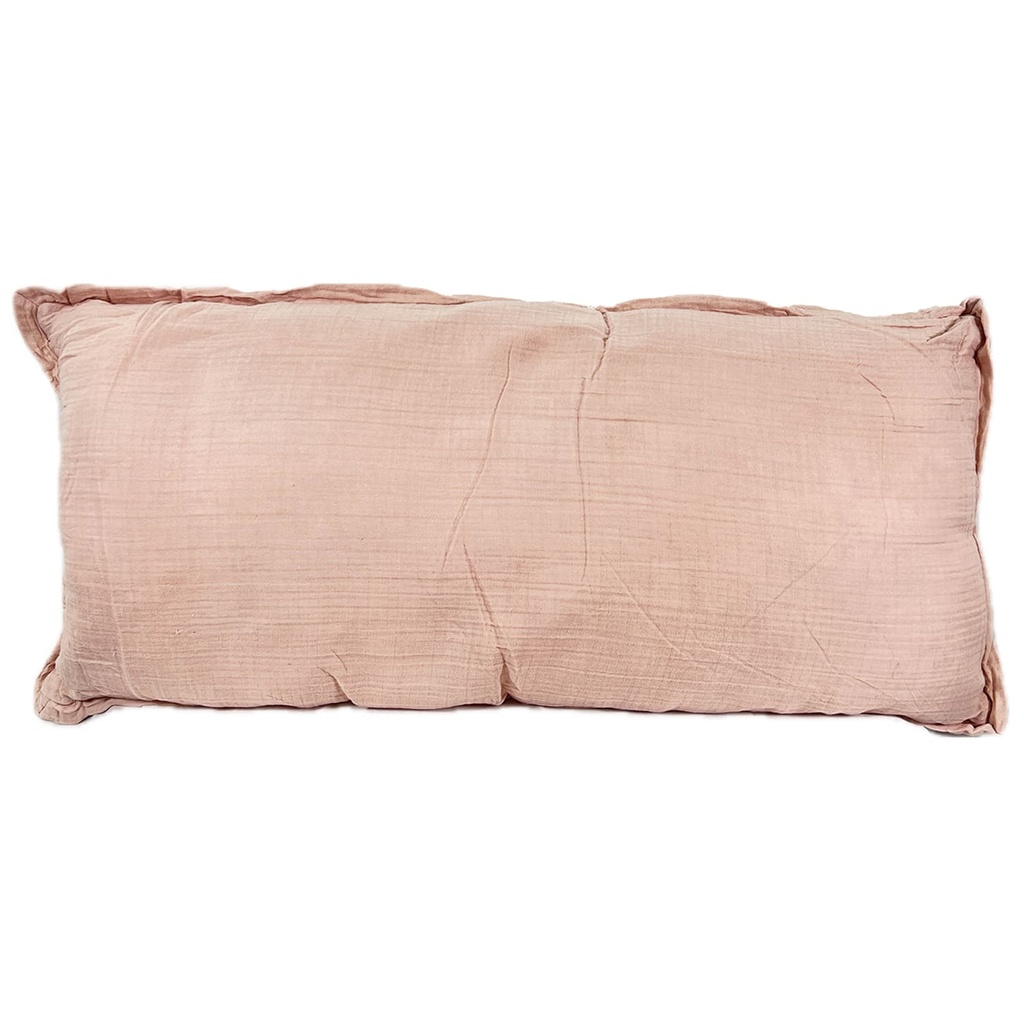 Cojín gasa algodón rosa 45x100