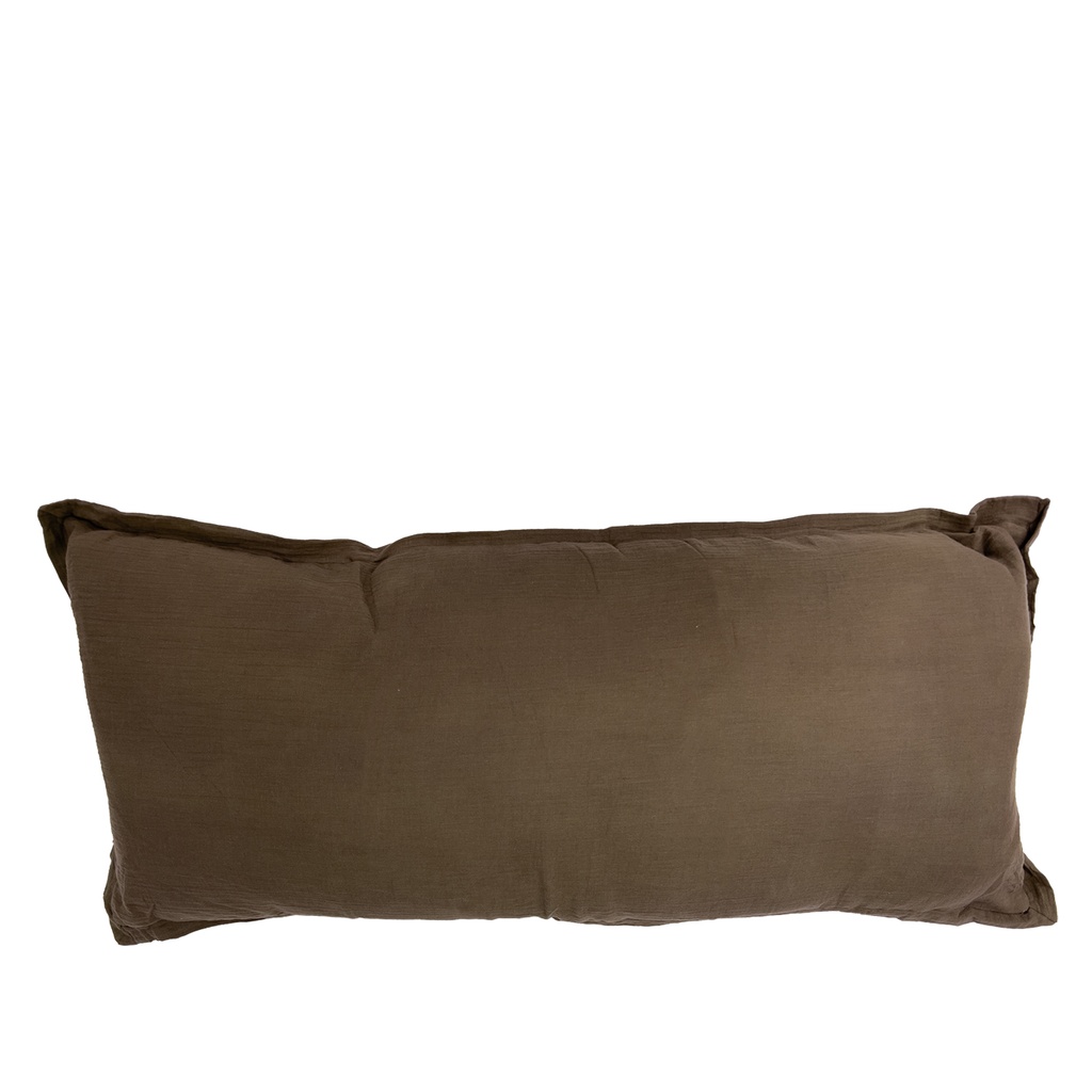 Cojín 45x100cm gasa algodón café