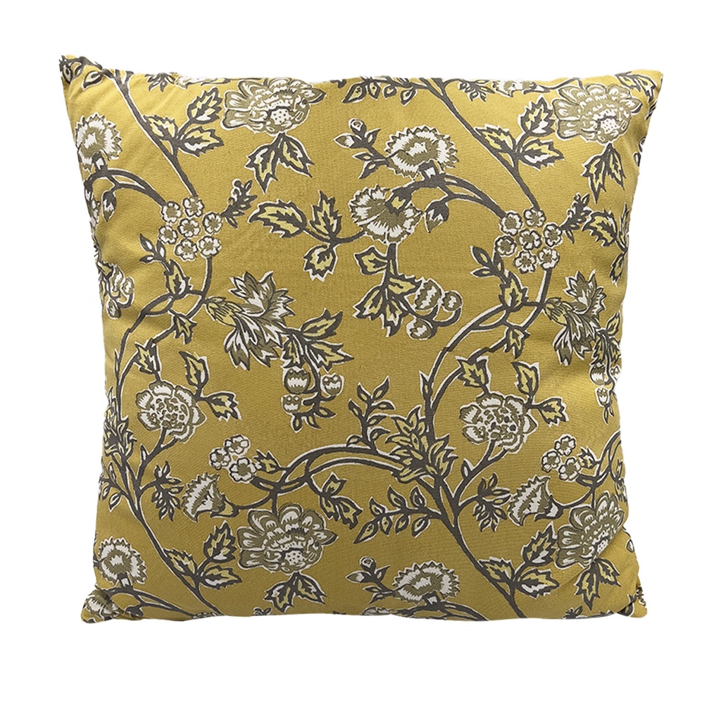 Cojín 45x45cm print flor amarillo