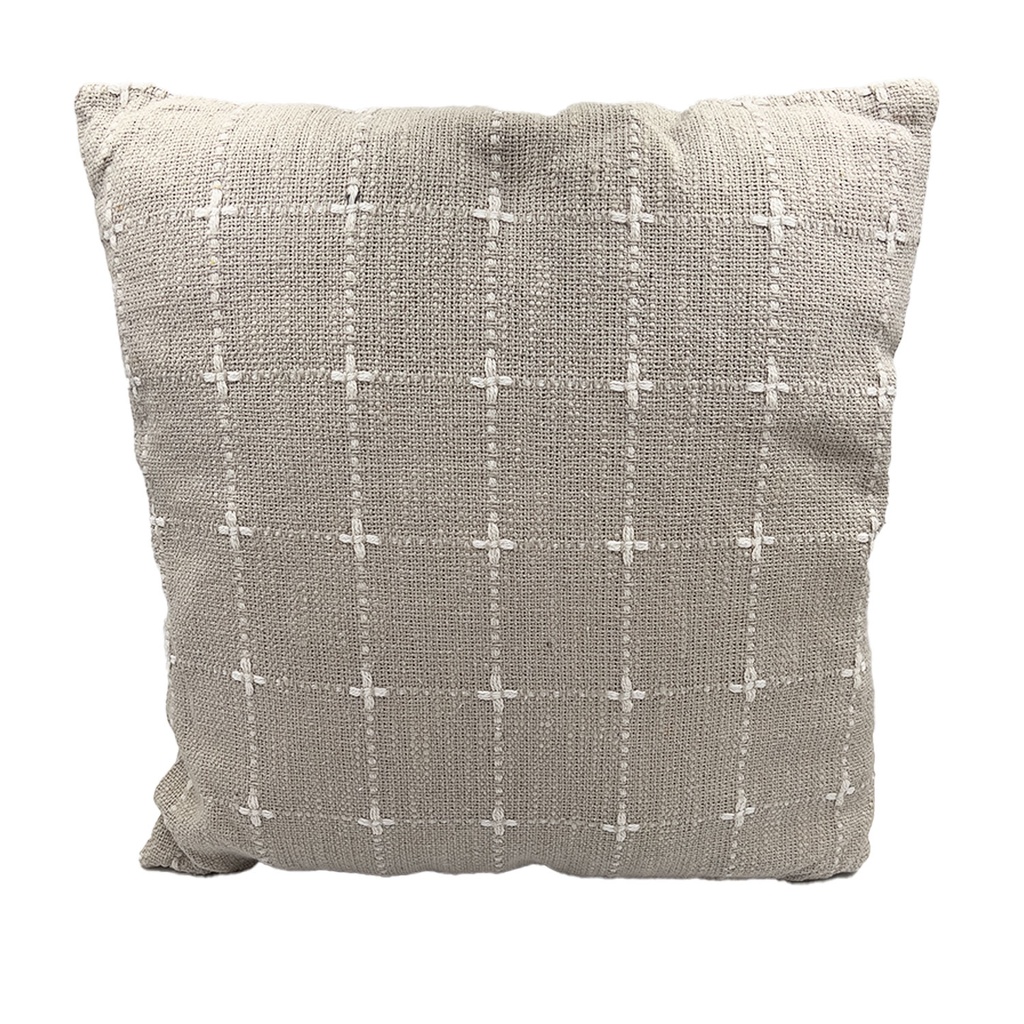 Cojín 45x45cm cuadricula beige  