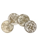 Set 4 posavasos madera blanco 10cm