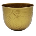 Macetero dorado hojas 13cm