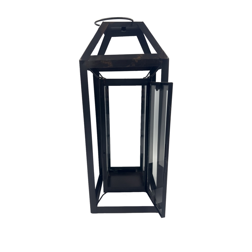 Farol metal vidrio 16x16x41cm