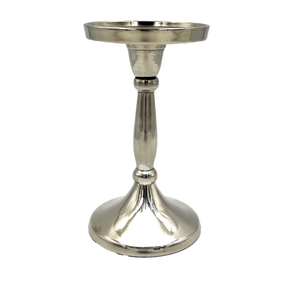 Portavelas plateado 15,5cm