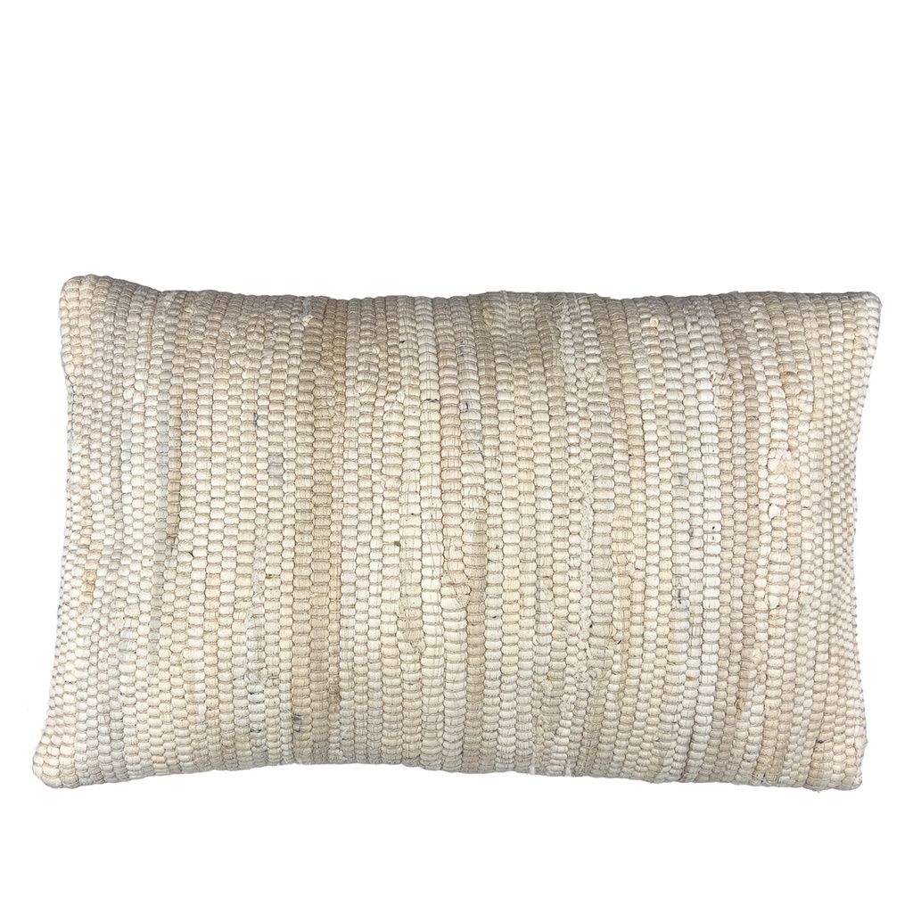 Cojín Trapillo Algodón Blanco 30x50cm