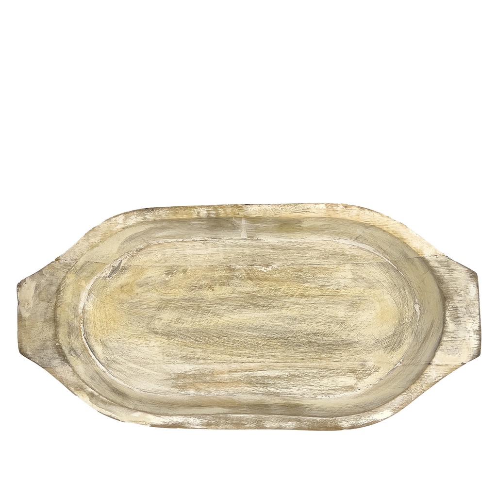 Ensaladera madera blanca 33x15x5cm