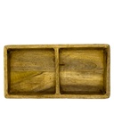 Plato doble madera tostado 30x15x3,5cm  