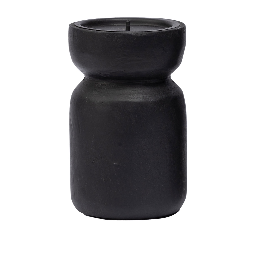 Portavelas madera oscuro 15cm