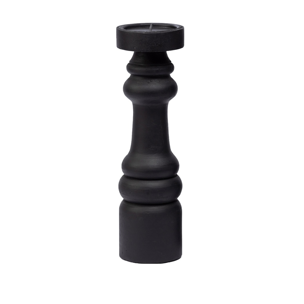 Portavelas madera oscuro 36cm