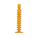 Candelabro vidrio naranjo 26cm