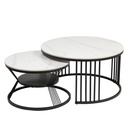 Mesa centro Ferrara set de 2 blanco