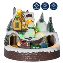 Casa navidad con luz y sonido mono de nieve tren 20cm