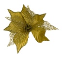 Flor navidad 30cm dorada