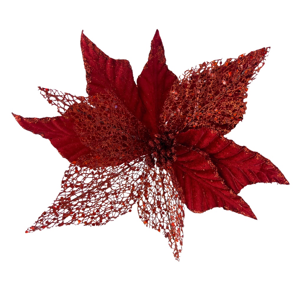 Flor navidad 26cm roja