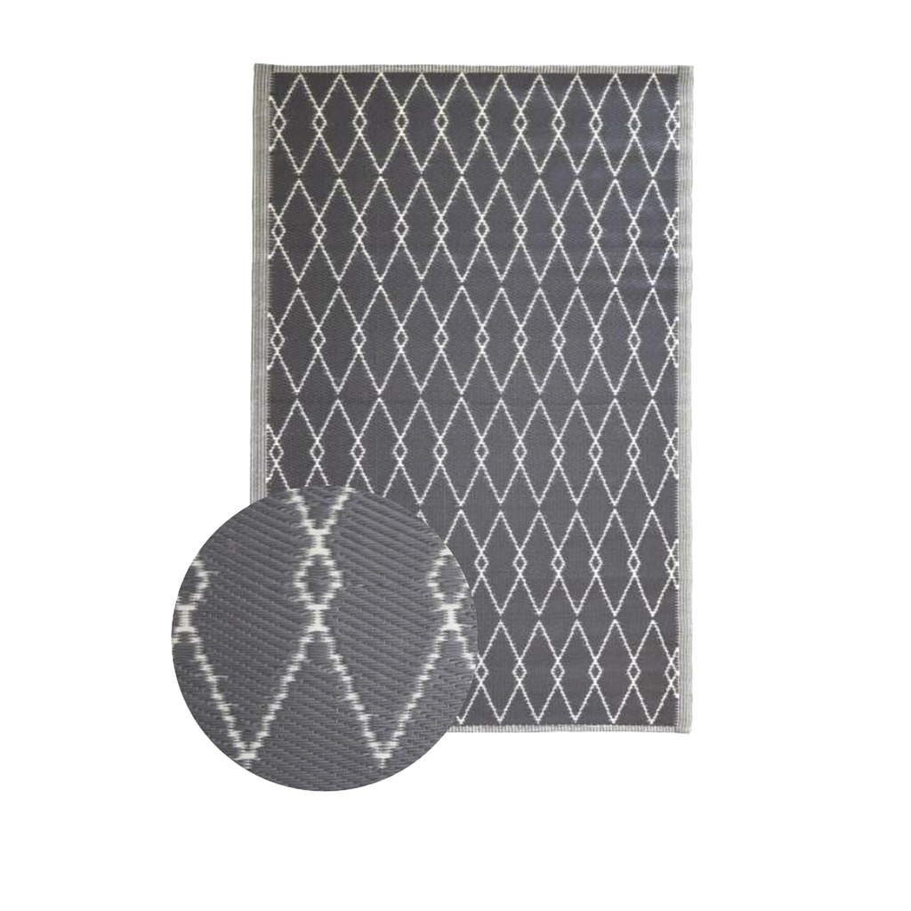 Alfombra Exterior PP rombos gris 270x180cm