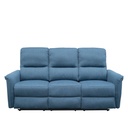 Sofá reclinable 3 cuerpos Milos azul